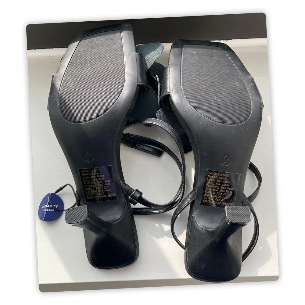 Apt. 9 Esmeralda Memory Foam Sandals‎ With Heels, Size 9
